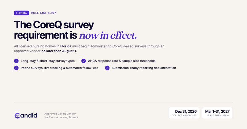 Florida CoreQ Consumer Satisfaction Survey requirement